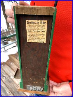 Vintage Universal Book Matches Wood Vending Machine Coin Operated Advert Sign