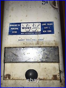Vintage West Vending Machine Sanitary Napkin Kotex Pad Dispenser Coin Op 5c