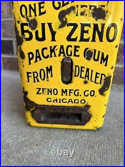 Vintage Zeno Chewing Gum 1-Cent Vending Porcelain Coin Operated Machine Pat 1883