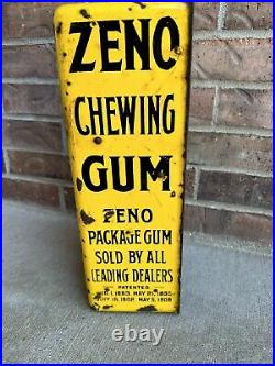 Vintage Zeno Chewing Gum 1-Cent Vending Porcelain Coin Operated Machine Pat 1883