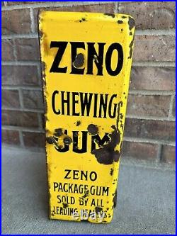 Vintage Zeno Chewing Gum 1-Cent Vending Porcelain Coin Operated Machine Pat 1883