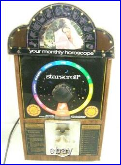 Vtg 1970's Starscroll Coin Operated Astrological Horoscope Vending Machine