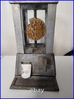 Vtg Nickel Sun 5 cent Vending Gumball Machine Pull Coin with key peanut dispenser Vtg Nickel Sun 5 cent Vending Gumball Machine Pull Coin with key peanut dispenser