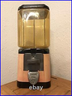 Vtg Old Oak Acorn 1 Cent Gumball Gum Candy Machine Coin Op Penny Red One Cent
