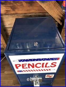 Vtg Quality Pencils Coin Op 25¢ Operated School Vending Machine 1000 pencils