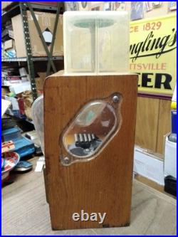 Vtg Victor Co 50s Baby Grand Charm Coin Op Vending Machine Wood Bubblegum Gumbal