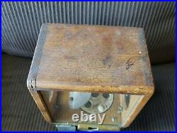 Vtg Victor Vending Wood Case Gumball Machine Chicago 1900's Coin op Penny 1 Cent