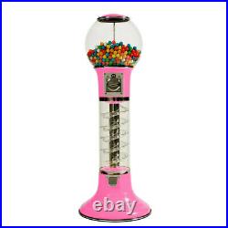 Wiz-Kid Spiral Gumball Machine, Pink, Blue Track Color, 25 Cents Coin Mech