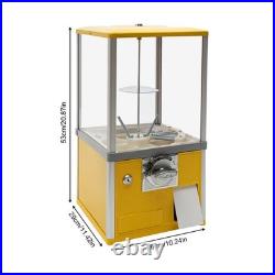 Yellow 25 Cent Coin Gumball Vending Machine with Keys for 1.77-1.97 Inch Ball